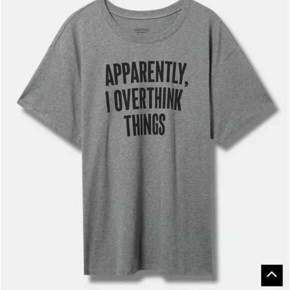 Overthink Things Relaxed Fit Heritage Jersey Crew Tee - Picture 1 of 4